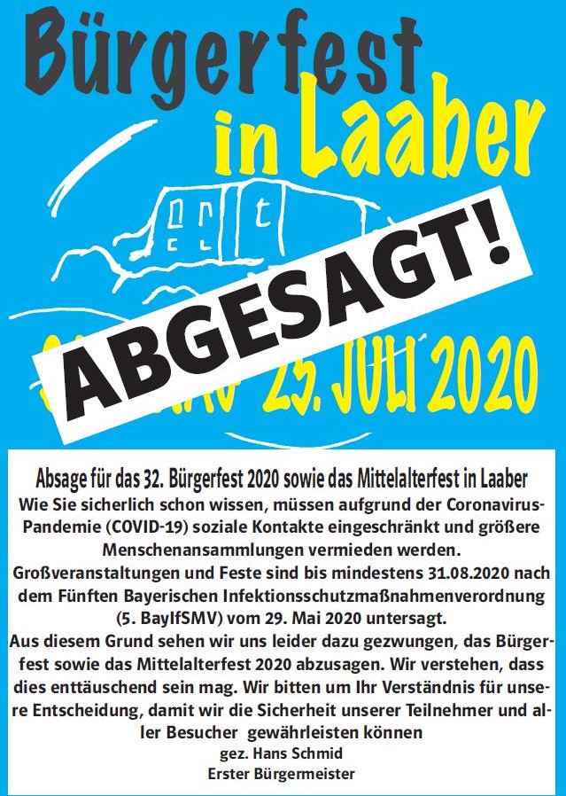 Bürgerfest 2020 abgesagt !